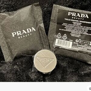 Prada Beauty Metal Pencil Crayon Sharpener Silver New In Pouch